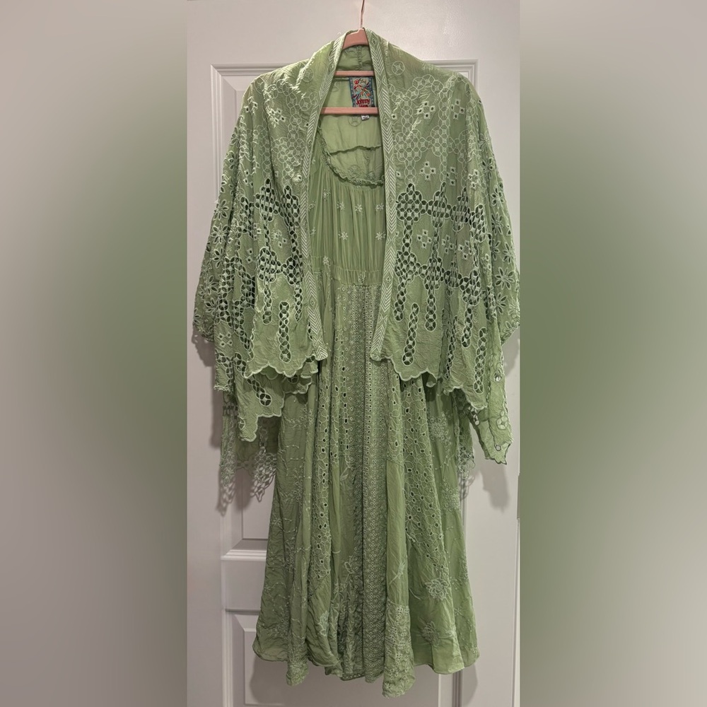 Johnny Was SIREN DRESS $515 and BAEZ SALACIA KIMONO $335 SOLD AS SET- 2 Pieces